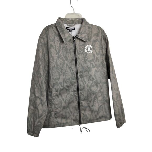 M1050) Crooks & Castles Camo Snake Skin Twill Military Zip Up Shacket Medium - Picture 5 of 12